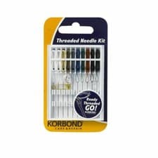 Image of KORBOND Threaded Needle Kit - Needles Buttons Pin Travel Emergency Repair 110495
