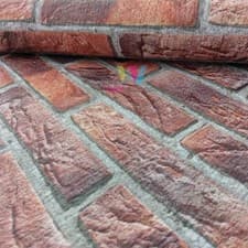 Image of Erismann House Brick Pattern Wallpaper Double Embossed Realistic Textured Motif
