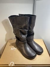 Image of Hotter Ballinderry Wide Leather Boots Brown Size 7 UK BNIB