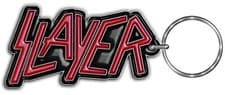 Image of Slayer Logo metal keyring 60mm x 30mm. Licensed product