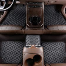 Image of Car Floor Mats 5Pcs Universal Quality PU Leather Waterproof Auto Foot Pad Protec