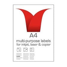Image of ValueX 4 Per A4 Sheet Multipurpose Label 99.1x139mm - White (Pack of 400 labels)