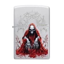 Image of New Zippo Lighter Reaper Skull Design Windproof Pocket Lighter
