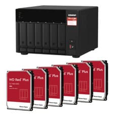 Image of QNAP TS-673A-8G 6-Bay NAS | 96TB/72TB/60TB | Complete Kit with 6x 3.5" HDDs
