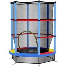 Image of HOMCOM Kids Trampoline Mini Bouncer w/ Enclosure Net for 3-6 Years