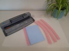 Image of Spiral Coil Binder BOOK BINDING MACHINE Machine WITH 20 PINK Coils