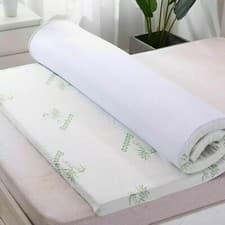 Image of Memory Foam Mattress Topper Bamboo 2cm/4cm Thick Back Pain Relief All Sizes UK