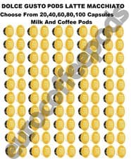 Image of Nescafe Dolce Gusto Latte Milk and Coffee Pods 20,40,60,80,100 Capsules