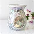 Image of LARGE LIGHT BLUE IRIDESCENT CRACKLE OIL BURNER