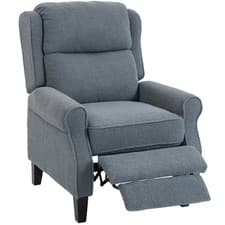 Image of HOMCOM Recliner Armchair, Fabric Recliner Chair, Grey