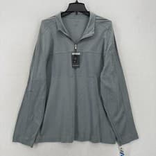 Image of Van Heusen Soft Touch Pullover Sweatshirt Mens XL Gray Quarter Zip Preppy NWT