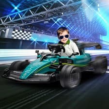 Image of 12V Kids Ride On Racing Go Kart Bluetooth 4Suspension Wheels LIghts Music Horn