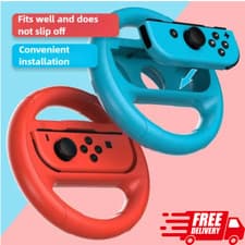 Image of 2PCS Switch Racing Steering Wheels for Nintendo Joy-Con Mario Kart Wheel UK