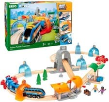 Image of BRIO Smart Tech Sound Action Tunnel Travel Set 33972 37 Piece Train set RAILWAY