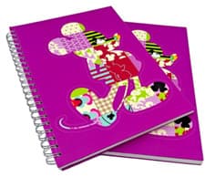 Image of 2 x Disney Patchwork Mickey A4 Spiral Bound Hard Back Notebook Ruled Lined Pads