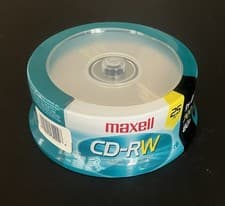 Image of Maxell CD-RW 25 Pack  700MB  80 Min - New In Sealed Packaging