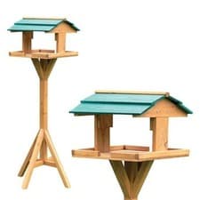Image of TRADITIONAL WOODEN BIRD TABLE GARDEN BIRDS FEEDER FEEDING STATION FREE STANDING