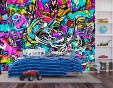 Image of Graffiti Street backdrop Urban Wallpaper Mural Removeable Washable Peel & Stick