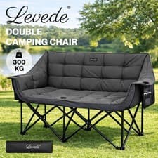 Image of Levede Folding Double Camping Chair 2 Seater Outdoor Sofa Chair Heavy Duty 300KG