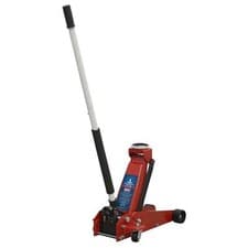 Image of Sealey Trolley Jack 3tonne Standard Chassis Red Car Lift Heavy Duty