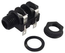 Image of Neutrik NMJ4HF-S 6.35mm Mono Audio Jack Socket 2 Pins Black