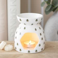 Image of All Over Bee Print Oil Burner Wax Melt Ceramic Aromatherapy Home Fragrance