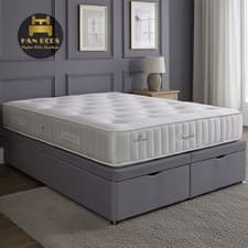 Image of Divan Ottoman Bed Base Plush Velvet Upholstered Gas Lift Storage Mattress 4FT6