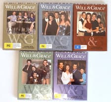 Image of Will & Grace Series Seasons 1-5 New & Sealed Region 4 1 2 3 4 5 DVD