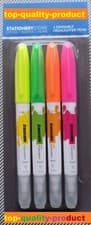Image of Pack of 4 Erasable Highlighters Pen Markers Assorted Colour Kids School & Office