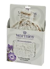 Image of Warmies Heatable Bottle Faux Fur Lavender Scented Microwavable Marshmallow Beige