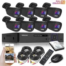 Image of Colour CCTV Camera System HD 8CH DVR With Hard Drive & MIC Outdoor Home Kit
