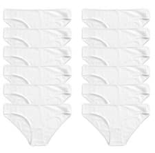 Image of Womens Bikini Briefs 100% Cotton High Leg Ladies Knickers Underwear, Pack Of 12