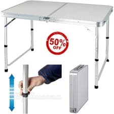 Image of 4FT HEAVY DUTY INDOOR OUTDOOR PORTABLE FOLDING PICNIC PARTY DINING CAMPING TABLE