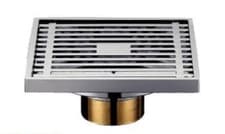 Image of Square Floor Waste Grates Bathroom Shower Drain Antique Gunmetal Gray Chrome or