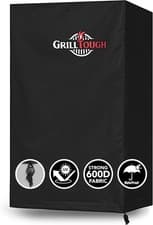Image of GrillTough Heavy Duty BBQ Smoker Cover for Outdoor Grill 45L x 43W x 79H cm