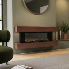 Image of Walnut 52inch WiFi Enabled Wall Mounted Electric Fireplace - AmberGlo AGL092