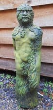 Image of Green Man statue STONE garden ornament Jack in the Green 51cm/20"H + FREE GIFT!
