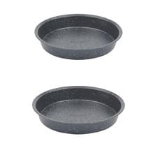 Image of Salter Round Cake Tin Set Non-Stick Carbon Steel Baking Pan 24 cm Megastone