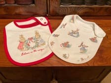 Image of 2 Beatrix Potter Christmas Bibs - 3-6 Months - New