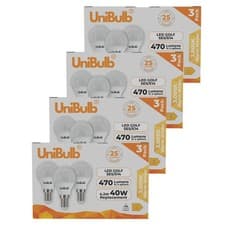 Image of UniBulb E14 4.2W Warm White Golf Ball LED Bulb 470lm Light Packs of 3 6 9 12 15