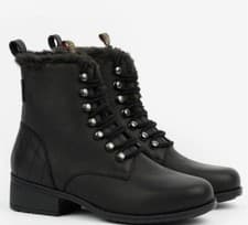 Image of BARBOUR Black Leather Lined Ankle Boots UK3 EU36 £139