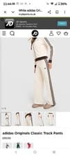 Image of BNWT ADIDAS ORIGINAL CREAM TRACKSUIT PANT JOGGERS XS SIZE XS