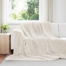 Image of Throw Blankets 6 pcs Cream 240 x 220 cm Fleece