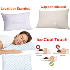 Image of Hotel Quality One Pillow Lavender Scented, Copper Infused Memory Foam, Ice Cool