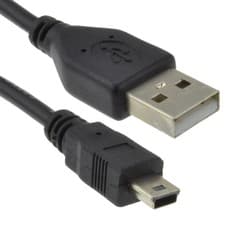 Image of 0.5M/1M/2M/3M/5M MINI USB Cable Sync & Charge Lead Type A to 5 Pin B Black