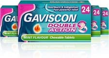 Image of Gaviscon Double Action Mint Flavour Chewable | 4 x 24 Total 96 Tablets