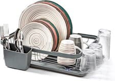 Image of Kitchen Dish Drainer & Drying Rack/Removable Drip Tray & Cutlery Holder/Large 