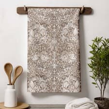 Image of William Morris African Marigold Tea Towel Vintage Floral Kitchen Linen Decor
