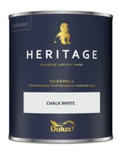 Image of Dulux HERITAGE Durable Luxury Paint Eggshell 750ml Tin CHALK WHITE