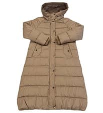 Image of Barbour Crimdon Long Quilted Jacket Sandstone Women’s Size UK 10 Small RRP £239